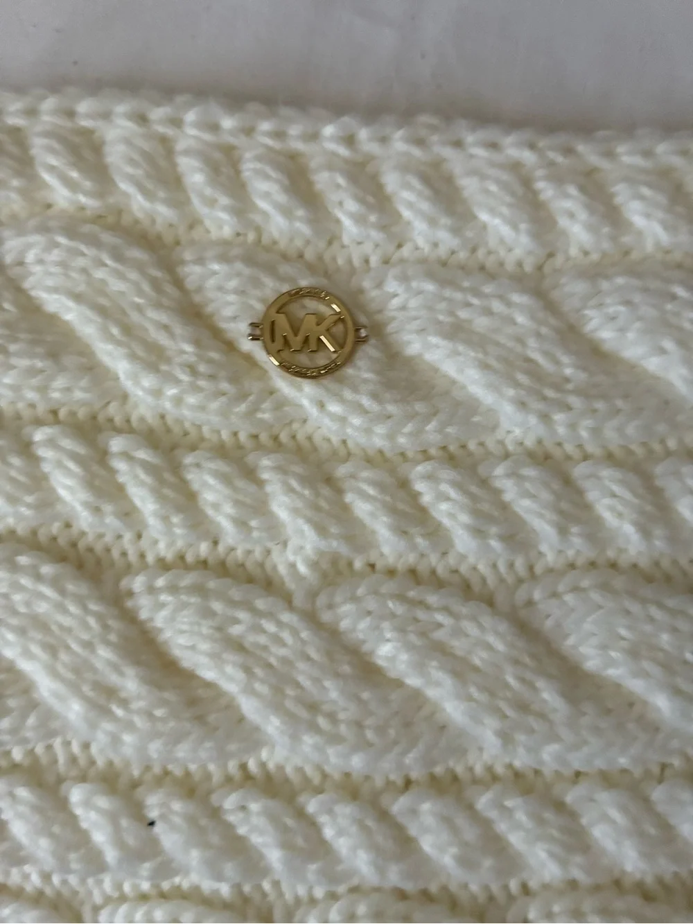 Michael Kors Cream Cable Knit Infinity Scarf